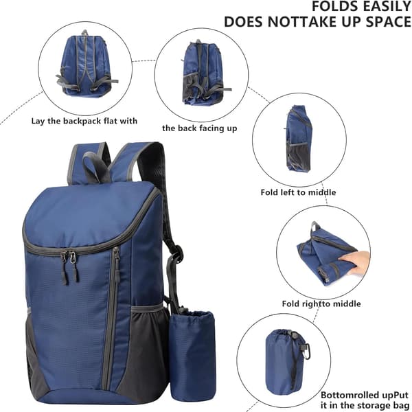 Lightweight Foldable Backpack, Small Hiking Backpack, Waterproof Packable Backpack for Men Women Kids, Durable Backpack for Outdoor Sports