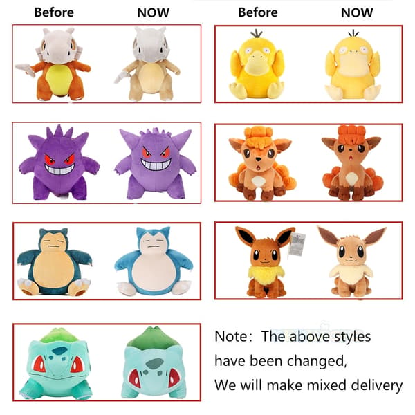 Gengar 24 cm - søt utstoppet dukke, myk Pikachu-gave til barn, bursdagsgave