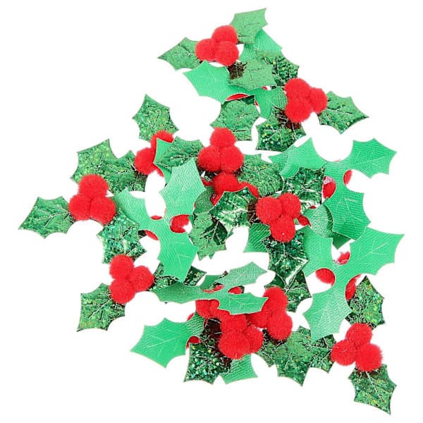 100-delars julgransprydnadsset, tygblad och bärdekorationer, julpysselmaterial, julgransprydnader