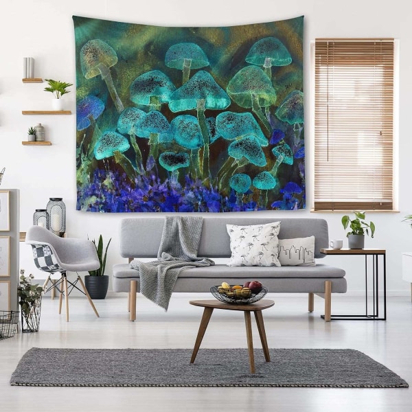 Psykedelisk svamp trippy gobeläng, väggbonad stjärnhimmel estetiska gobelänger svart