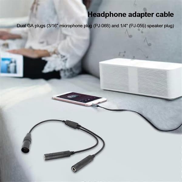 GA Dobbelte Stik til Airbus 5 Pin XLR Adapter Sort Flyvehovedtelefonkabel Universal til Fly Com
