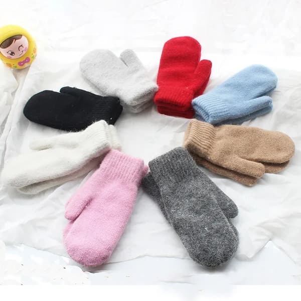 Vinter Varma Plys Handsker Elastiske Bløde Fuld Finger Lysegrå 21,5*7,5cm black