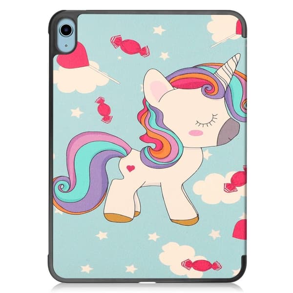 Apple iPad 10.9 2022 Slim fit tri-fold deksel - Enhjørning multifärg multicolor
