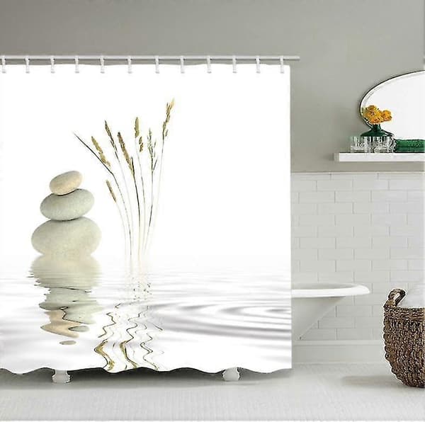 Duschdraperi 120 x 180 cm digitaltryck modern design vattentät tvättbar mögelresistent polyestertyg med krokar ingår