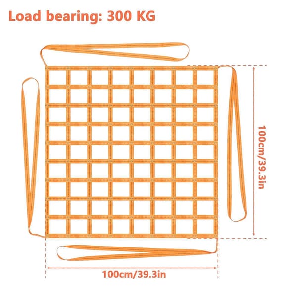 300KG Lastnet til løft 1x1M Polyester Sling Løftenet Lastkapacitet Lastophængningsnet til lastning og losning