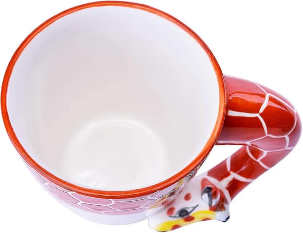 3D Håndmalet Keramisk Dyremønstret Kaffekrus (Giraf)