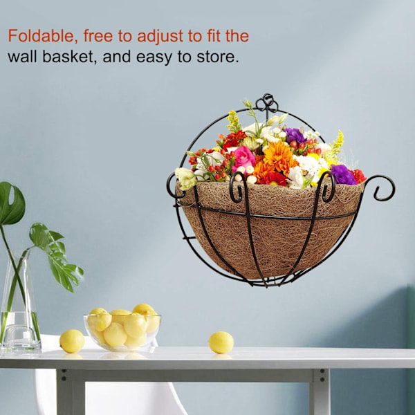 2 st 10 tum runda kokosfoder med 2 st innerfoder av non-woven tyg, ersättning kokosnöt coir fibe