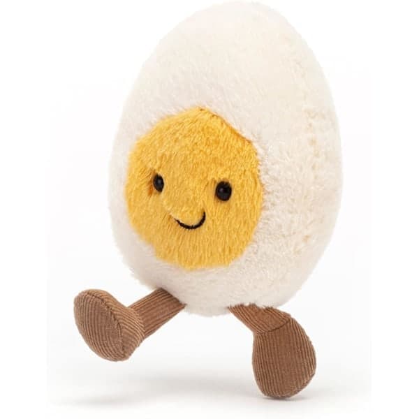 Jellycat Amuseables Boiled Egg Happy Plush Toy, Small 14 cm | Food Plush | Fun Gift