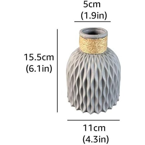 Plastblomvas, Heminredning Dekoration Inredning Tillbehör Prydnadsset med 1 Vas för Heminredning, Grå