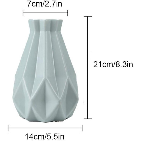 Grön plastblomvas, imitation keramik blomkruka, blomsterarrangemang vaser blomvas dekoration