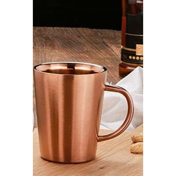 Kaffekopp, Dubbelväggig Kaffe Mugg Återanvändbar Termosmugg, 304 Rostfritt Stål Isolerad Kaffekopp