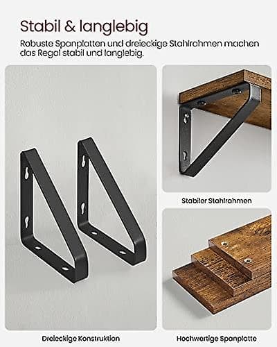 Rustika Vägghyllor Set om 3 - Enkel Montering, Hållbar Design
