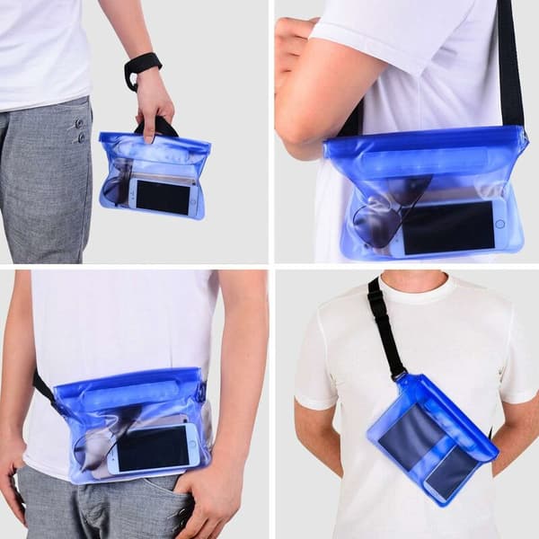 Waterproof Bag Waterproof Cell Phone Case Protective Case with Adjustable Strap for Skiing for Water Sports, Beach, Swimming, Boating, 2 Pcs-