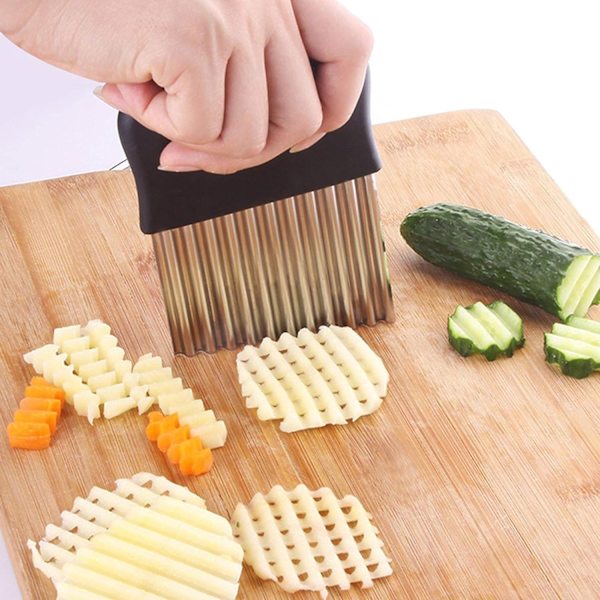 3 st rostfria vågskärare, potatisskärare, pommes frites-slicer multifunktionell potatis
