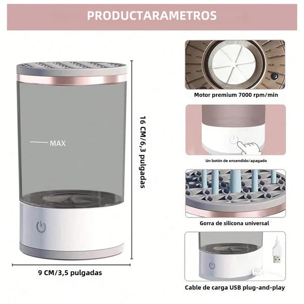 Automatic Electronic Makeup Brush Cleaner Machine Measuring Unit 1 Piece Individual Sale