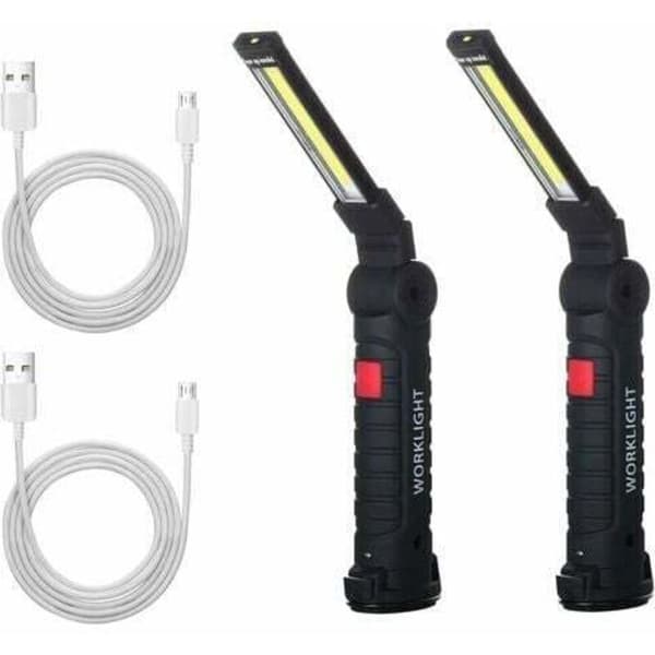 x Rechargeable LED Cob Work Light, Workshop Lamp, Flashlight, with Magnetic Base, Inspection Lamp for Hiking, Camping