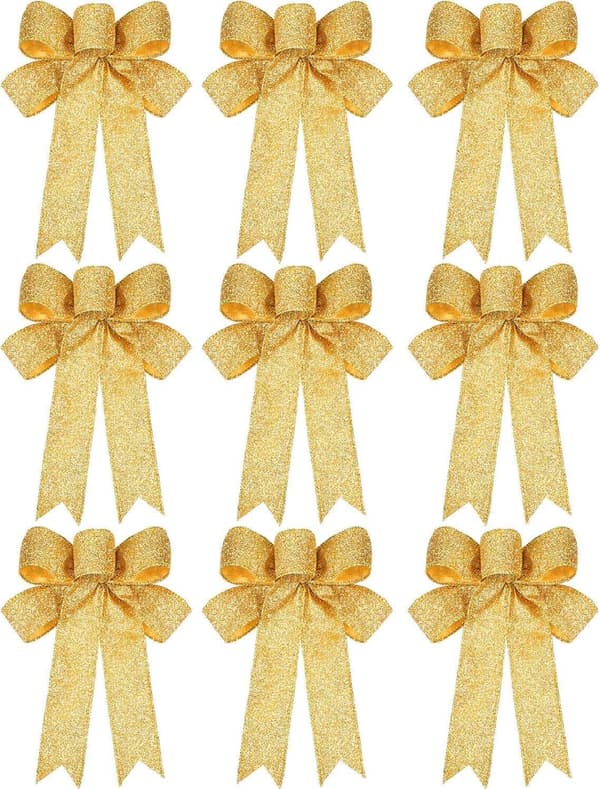 9 st Glitter Julband Bågar Jul Båge Jul Krans Båge för Jul Dekoration