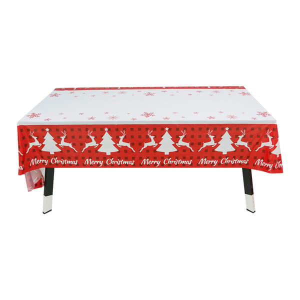 Christmas tablecloth with snowflakes and moose for Christmas dinner, individually packaged for party