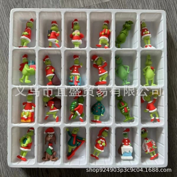 Juletrekule med Grinch-figur i blindboks, juletredekorasjon A,SD