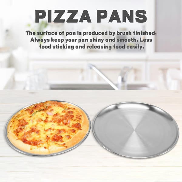 10-tums pizzaplåt set om 2, pizzabricka i rostfritt stål...