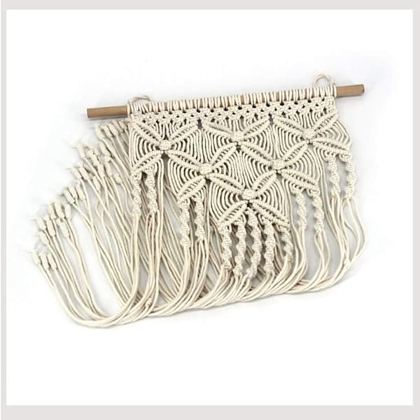 Macrame vävd väggbonad, väggdekoration för vacker lägenhet, sovsalsdekoration