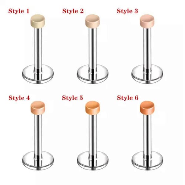 1 pc Titanium Lip Ring Flesh Invisible Labret Stud Medusa Helix Tragus Piercing-Style 5-