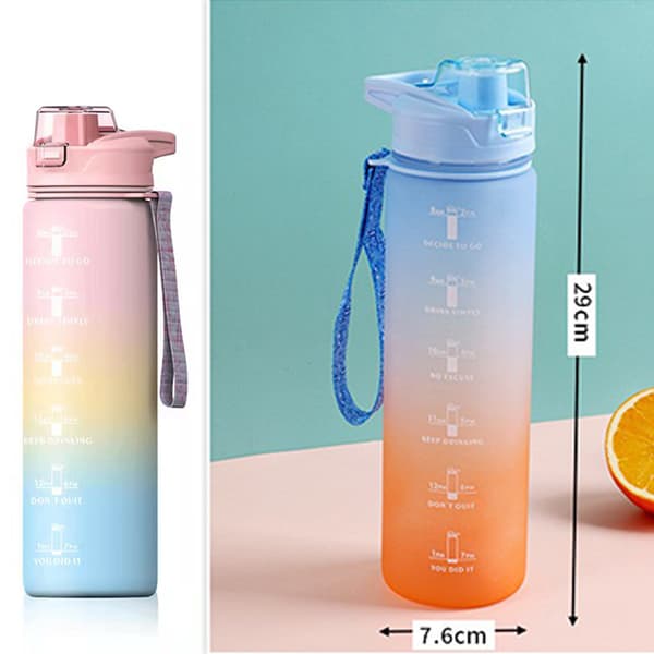Vattenflaska Time Marker 1l Extra Gym Sportflaska med sugrör blue