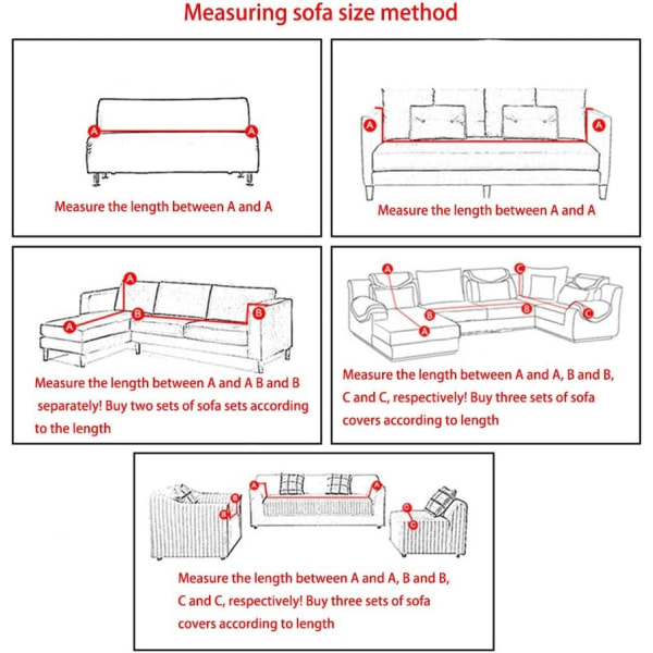 Elastiskt sofföverdrag Stretch sofföverdrag 1/2/3/4 Sits Soffa Överdrag Spandex Överdrag Dekor