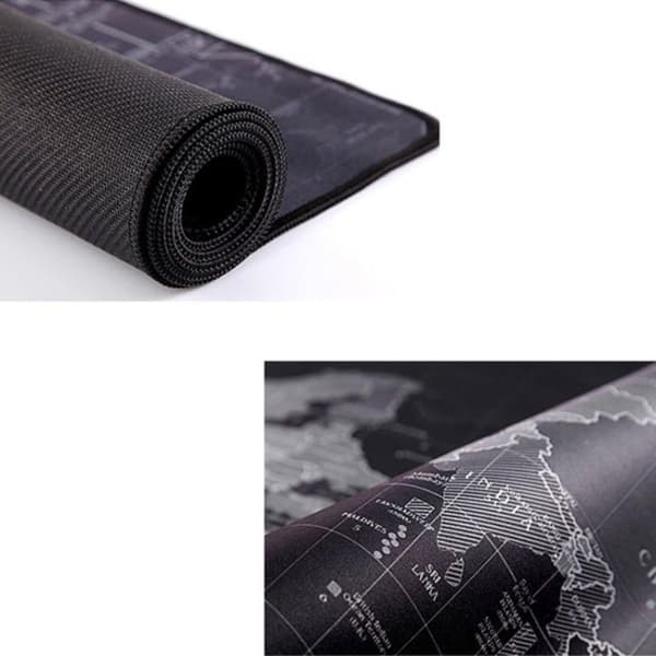 Large Mouse Pad - Gaming - 70x30cm - World Map Svart black