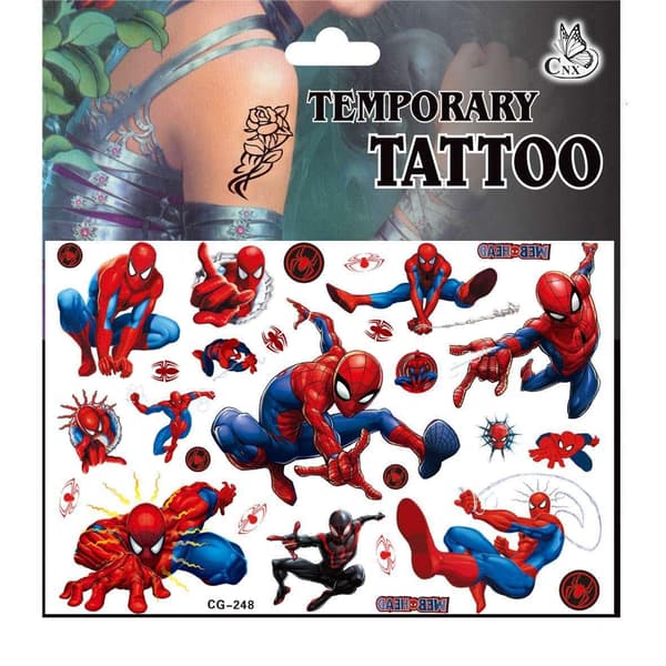 Spiderman Tattoos - 4 Sheets - Kids Tattoos - Avengers Multicolor 1