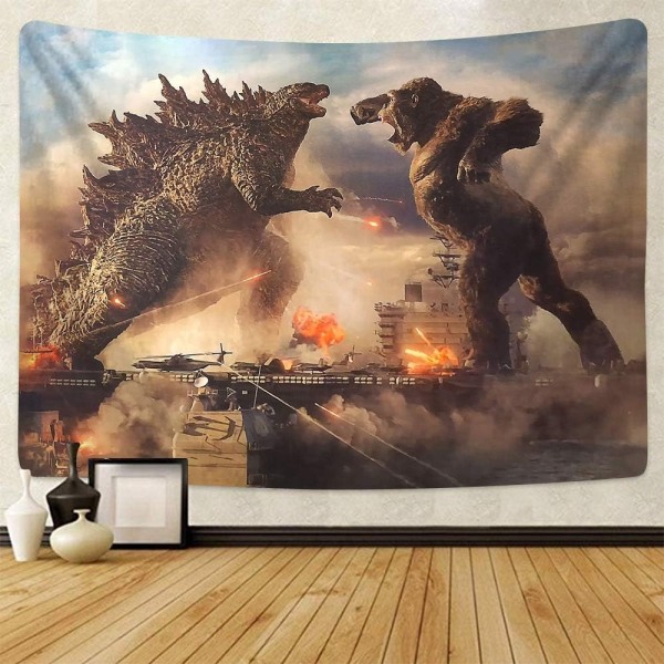 Godzilla Gobeläng Väggbonad Godzilla Vs Kong Of The Monsters Poster Temafest Tillbehör