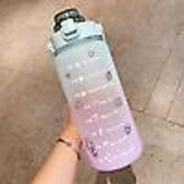 Sportflaska med tid 2000ml graderad flaska med flipplock