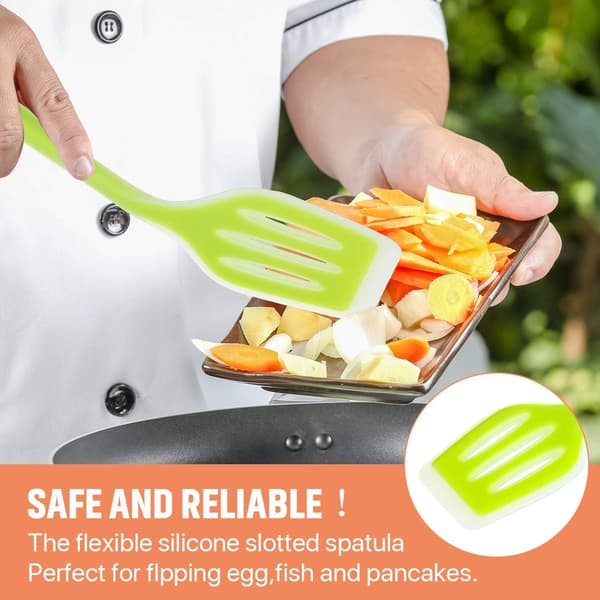 2025 Ny 2-pack Silikonstekspade Spatel med Slitsar Värmebeständig Gummispatel Non-Stick Kök