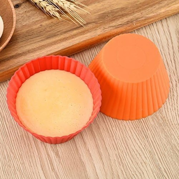 Premium Grade Silikonbakformar, [24-pack] Återanvändbara Silikonbakformar Bakformar Muffinsformar för Cupc