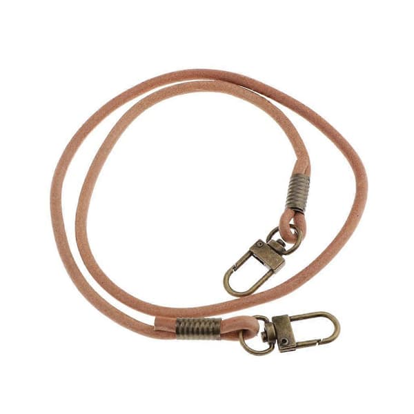 2-pack runda väskremmar i PU-läder, handtag, 61 cm, brons