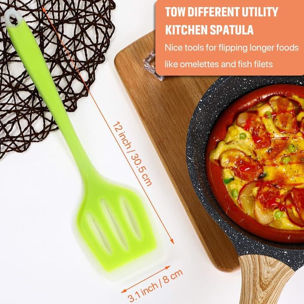 2025 Ny 2-pack Silikonstekspade Spatel med Slitsar Värmebeständig Gummispatel Non-Stick Kök