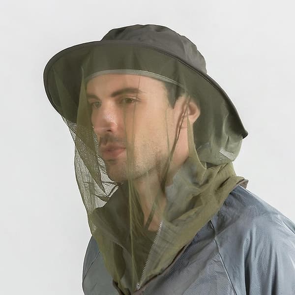 Fiskenät Garn Insektshatt 53-60 cm Huvudomkrets Solhatt (mörkgrå)