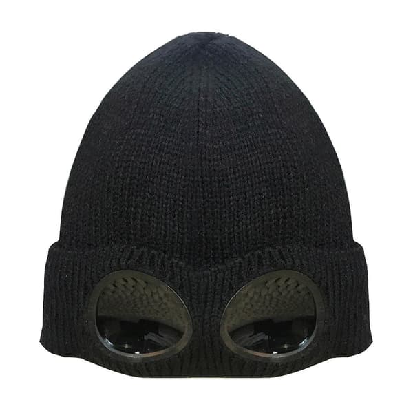 Hatt for menn og kvinner, strikket lue i ull, vinterlue, solbriller, punklue Black