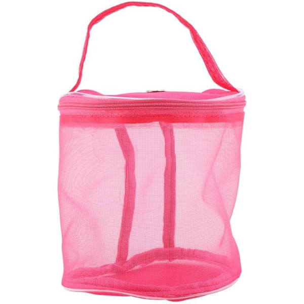 Bärbar stickad väska cylinder nät ull arrangör lätt bekväm behållare tote väska för garn