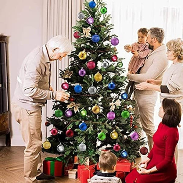 Portabilitet 6 cm julgranskulor prydnader, 24 st julgranskulor juldekorationer