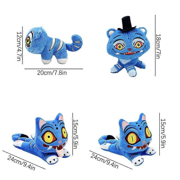 Kpop Demon Hunters Plysj Derpy Tiger Leke - Samlerfylt Dukke, Animegave til Barnefans Blue Hat