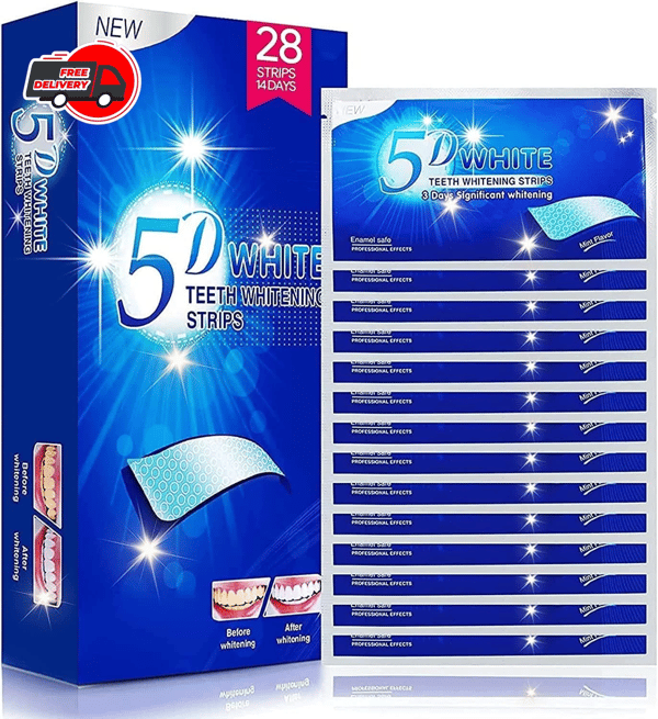 5D tannblekingsstrips – hurtigvirkende blekingsstrips (14 strips)