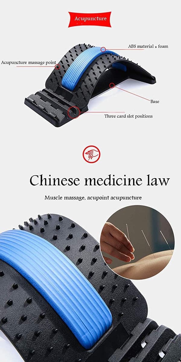 Back Support Back Stretcher Device, Back Massager for Bed and Chair, Multi-level Lumbar Support Stretcher for Spine, Pain Relief for Lower and Upper Muscles