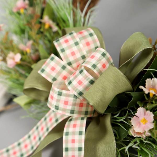 Krans av konstgjorda körsbärsblommor - konstgjord krans för dörr, vår/sommar 2016