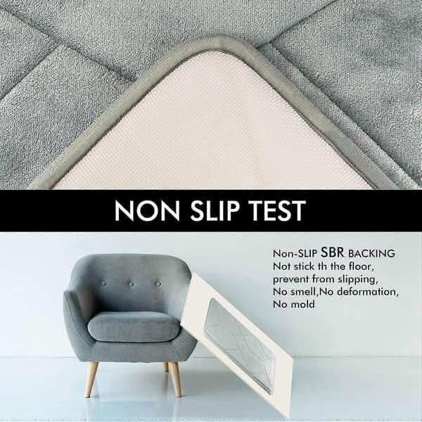 Badrumsmatta i Memory Foam Sammet Mjuk Halkfri Super Vatten...