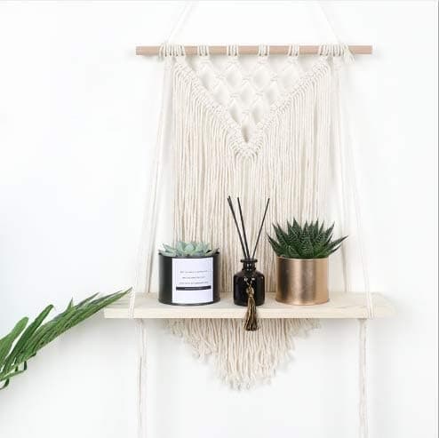 Macrame hängande väggskiva - Bohemisk - Dekoration - Vävda gobelänger
