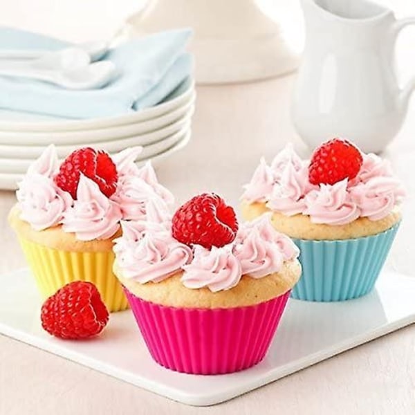 2025 Nya Silikon Cupcake Muffin Bakformar 36-pack Återanvändbara Non-stick Kakformar Set