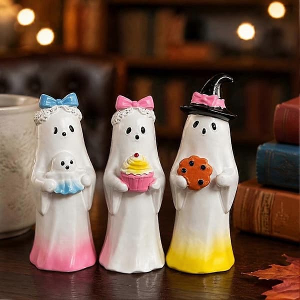 Halloween Spøkelsesfigur, Søt Pynt til Skrivebord Peis Hjemmefestdekorasjon
