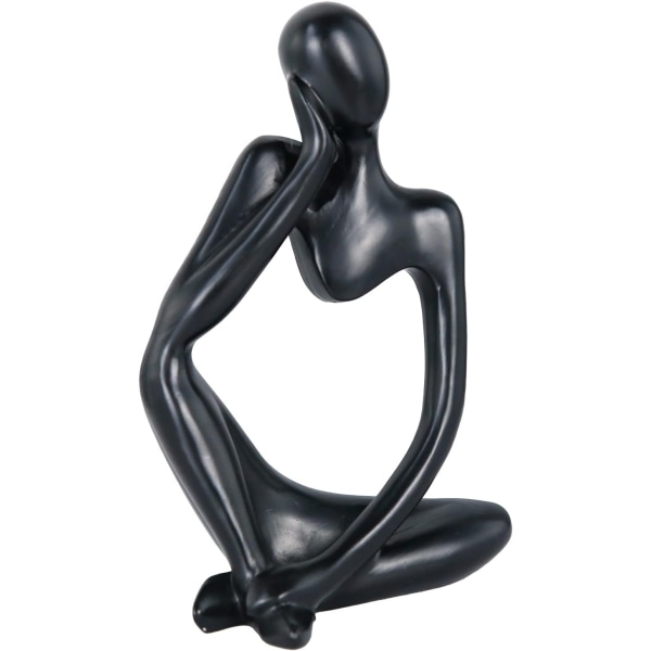 Svart Mini Thinker Skulptur Prydnader för Hem Vardagsrum Kontor (Höger)