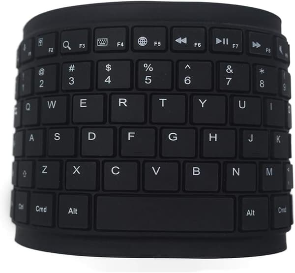 Silicone Keyboard, 109 Keys Waterproof Portable Flexible Keyboard, Foldable Silent Keyboard with USB 2.0 for PC Laptop (Black)